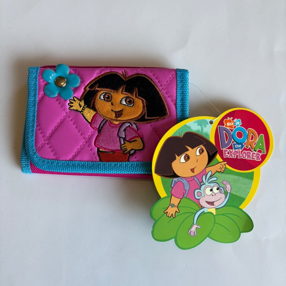 Vintage 2004 Dora the Explorer Pink Quilted Trifold Wallet New With Tags Nick Jr